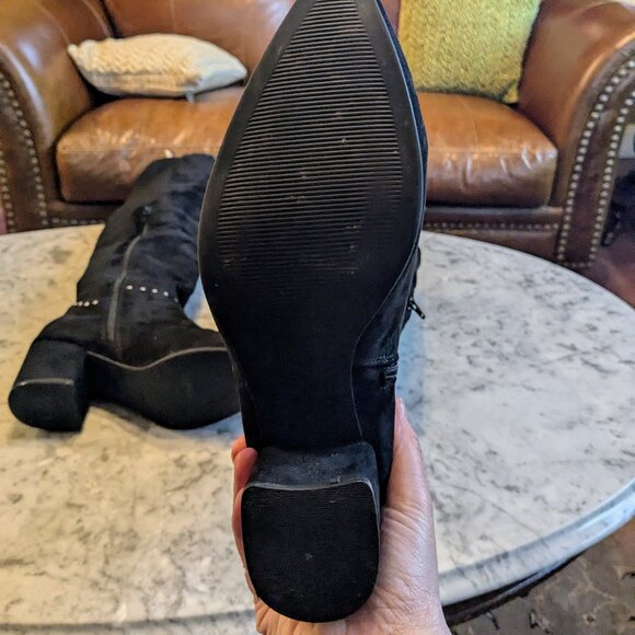 Seven Dials Black Faux Suede Over-the-Knee Boots Size 10M - Picture 4 of 9